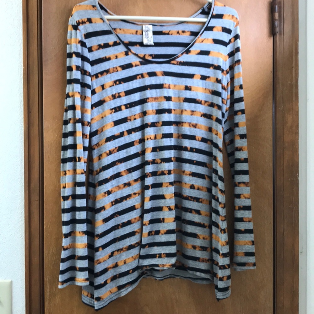 Adventura Burn Out Stripe Long Sleeve Top